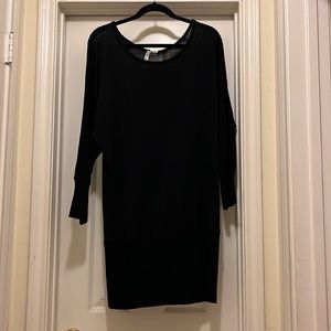 Long Sleeved Black Sweater Mini Dress